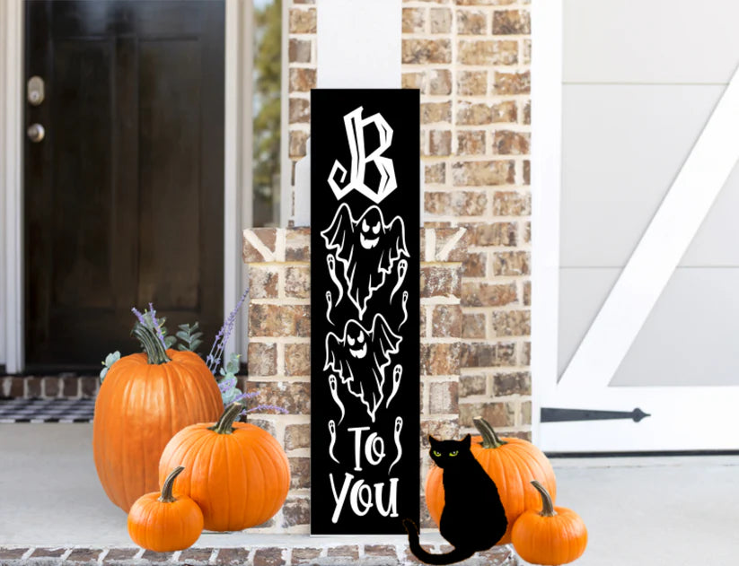 Boo With Ghost 12"x48" Plank