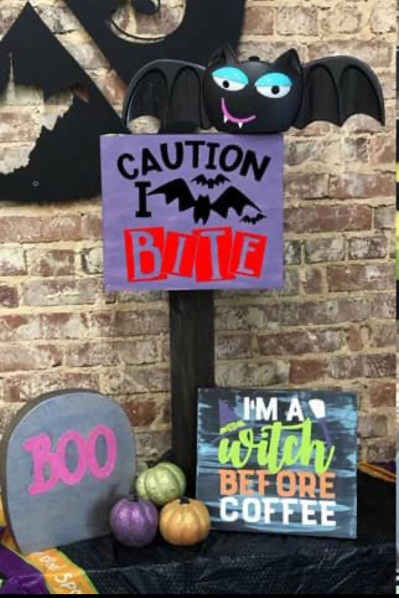 Caution I Bite Candy Stand