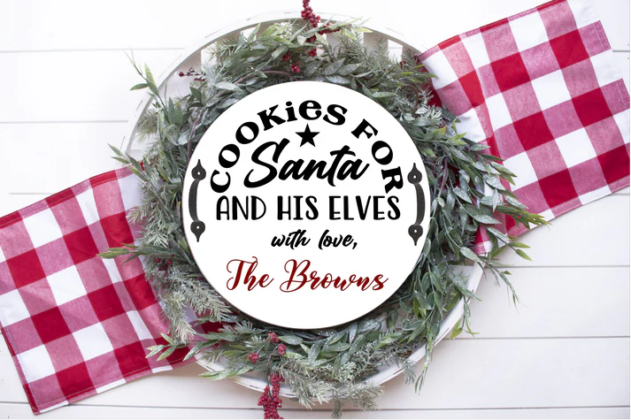 Cookies For Santa Tray - Personalized Name, 18" With Handles
