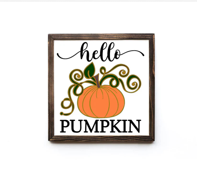 Hello Pumpkin 12"x12" Framed