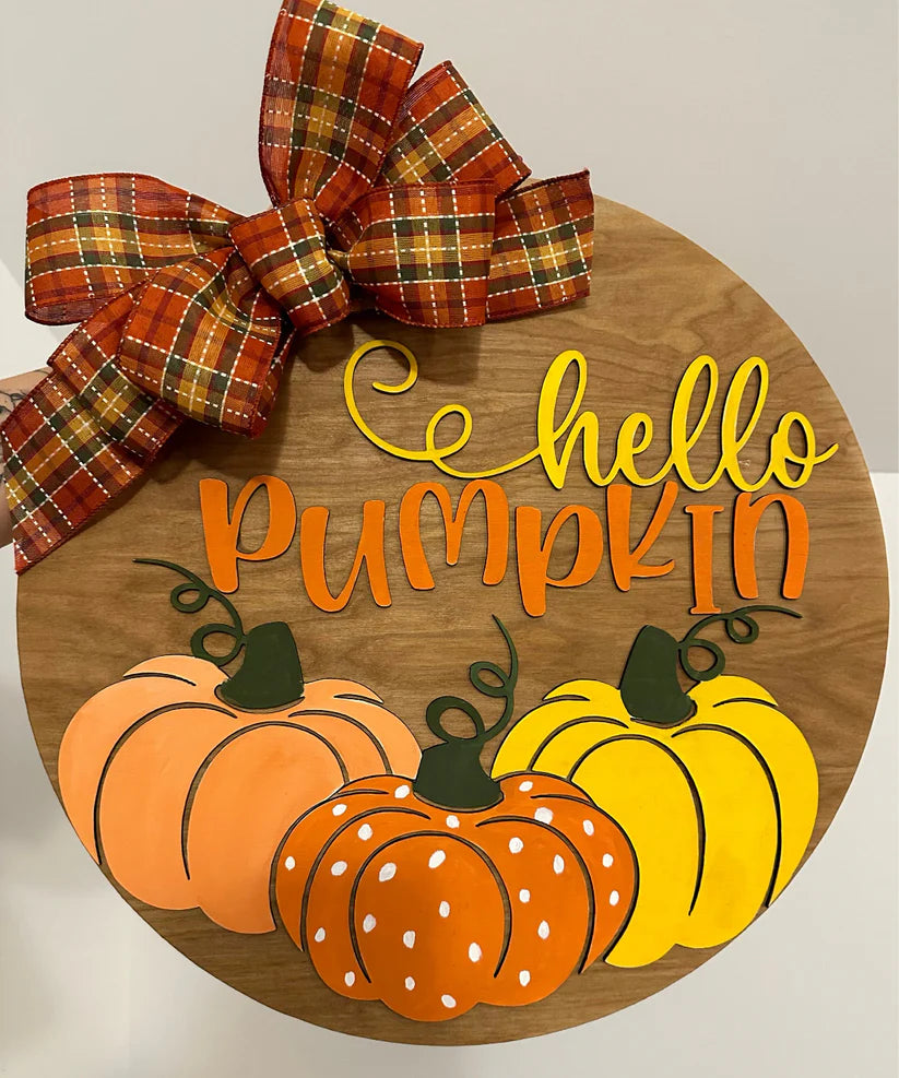 Hello Pumpkin 16" Round