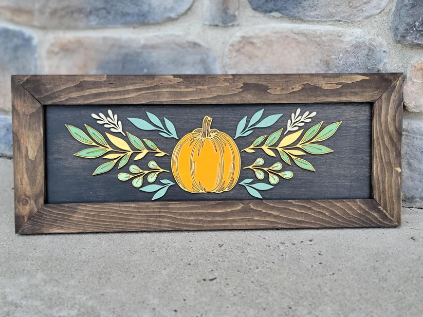 Pumpkin 10"x24" Framed