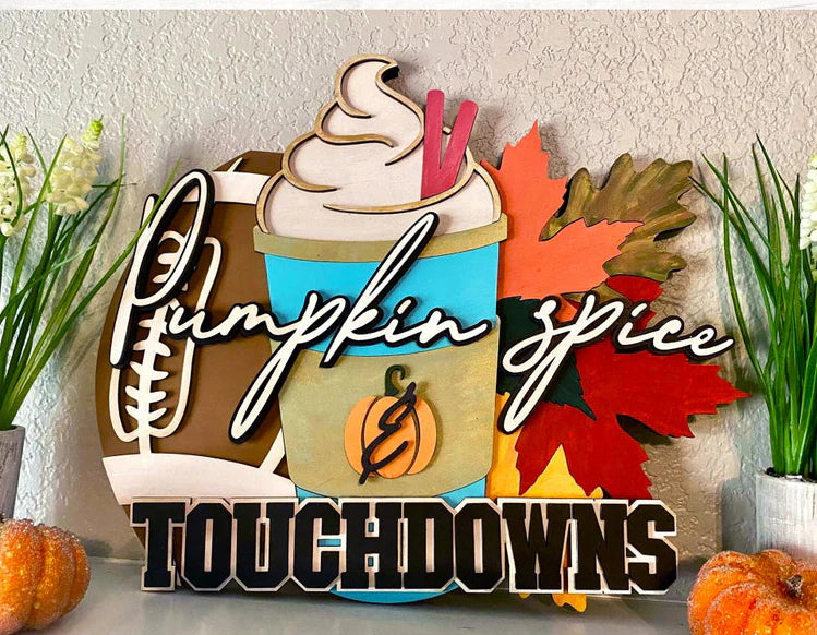 Pumpkin Spice And Touchdowns 16" Round
