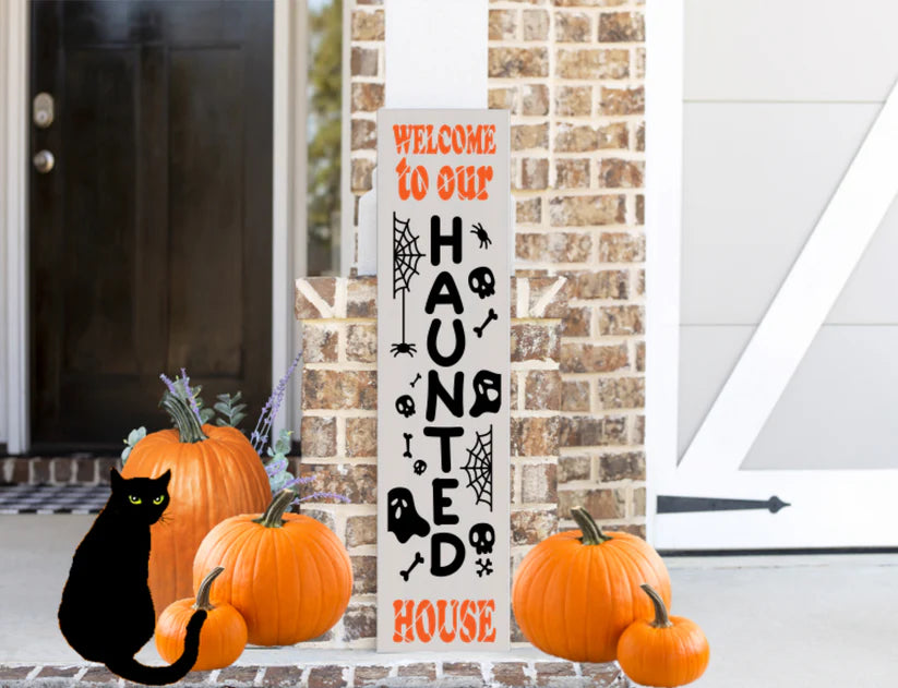 Welcome Haunted 12"x48" Plank