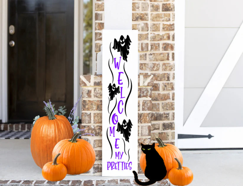 Welcome With Ghost 12"x48" Plank