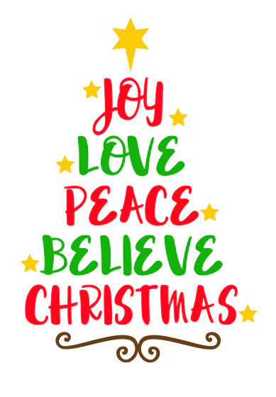 Word Art Christmas Tree