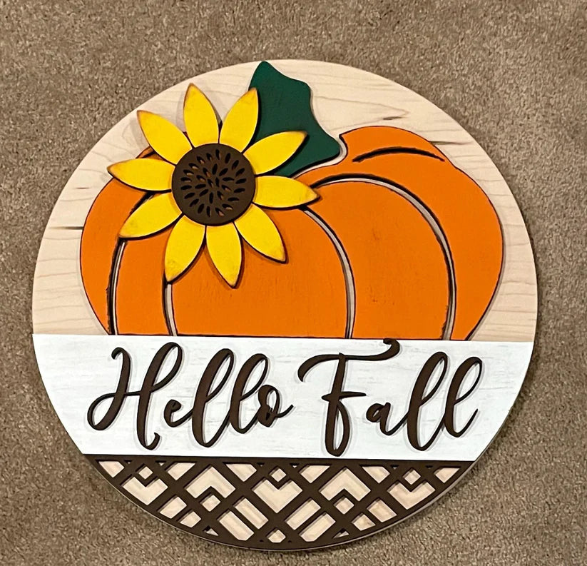 Hello Fall Sunflower 16" Round